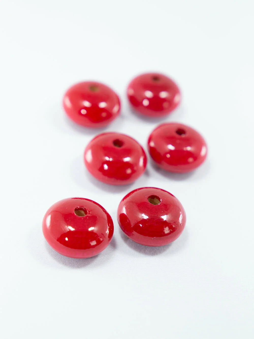 Blood Red Wooden Bead in Pumpkin Shape