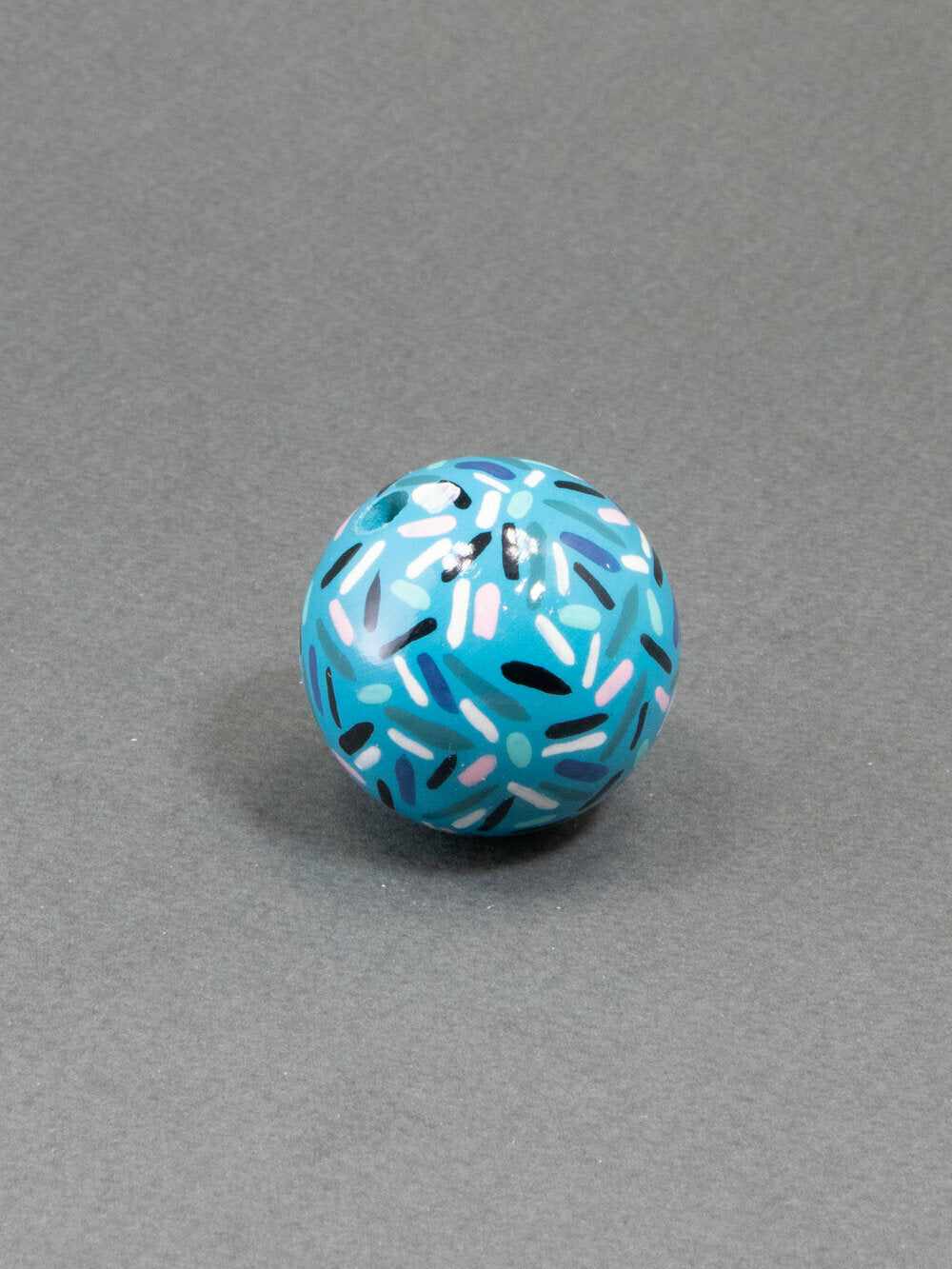 Blue Confetti Wooden Bead