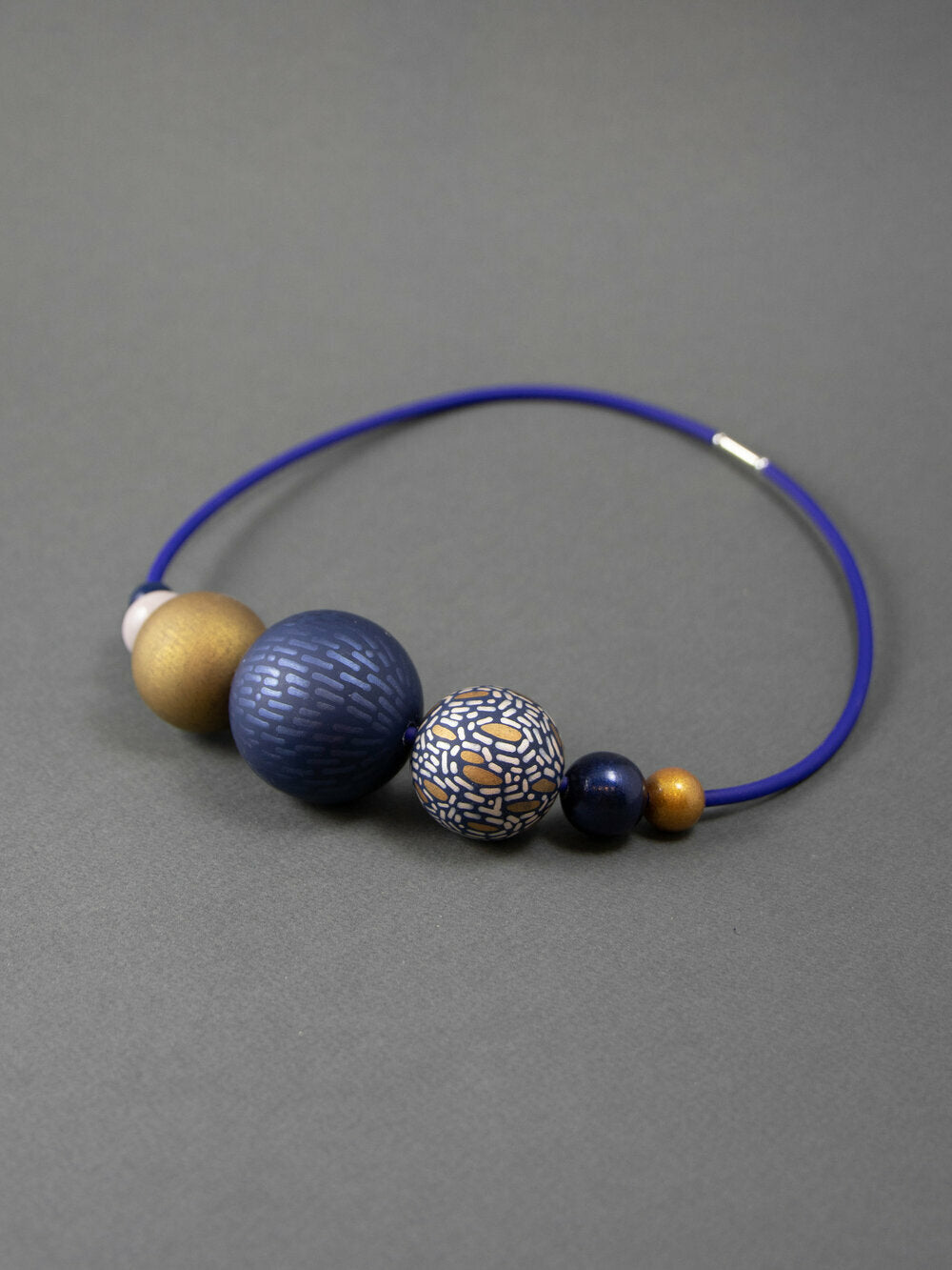 Blue Fantasy Wooden Beaded Necklace