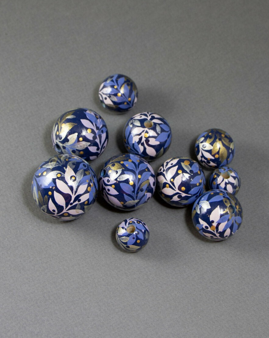 Blue Jungle Wooden Bead