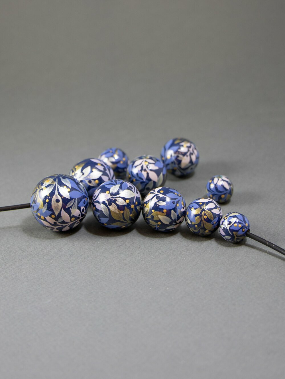Blue Jungle Wooden Bead