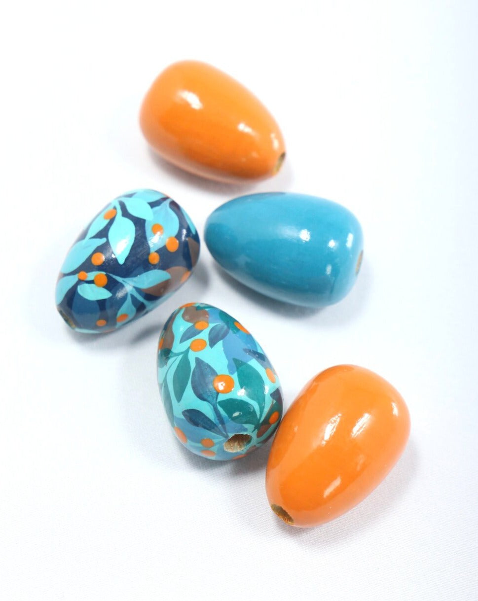Blue Jungle Wooden Beads Set