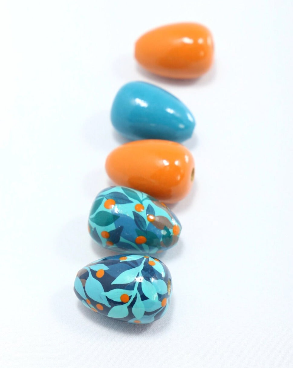 Blue Jungle Wooden Beads Set