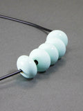 Light Blue Wooden Bead in Pumpkin Shape