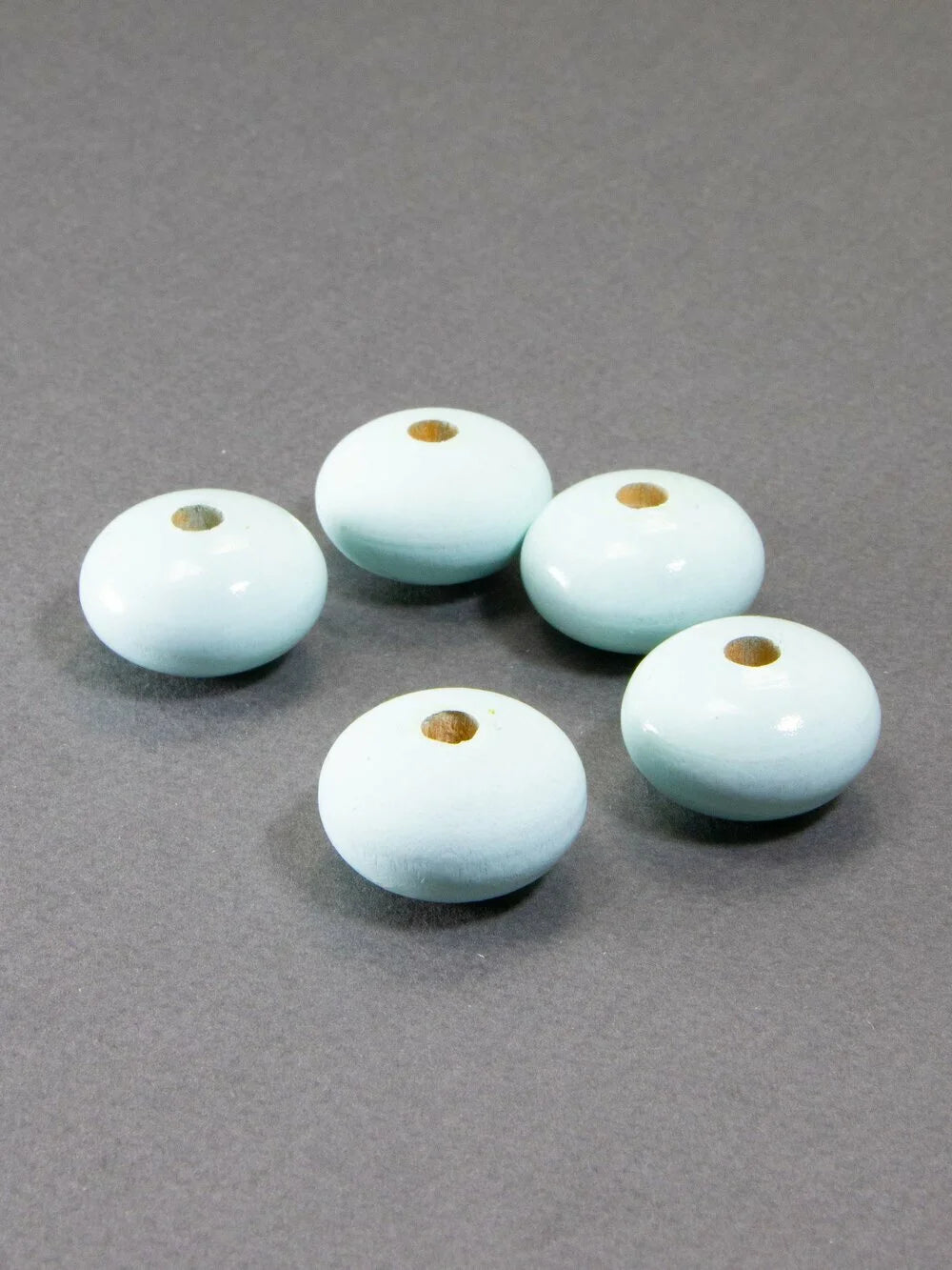 Light Blue Wooden Bead in Pumpkin Shape