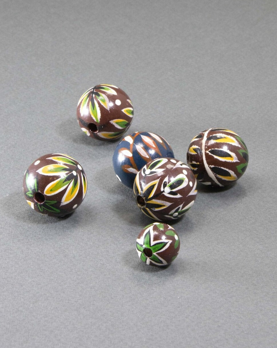 Brown Ethnic Wooden Beads Set