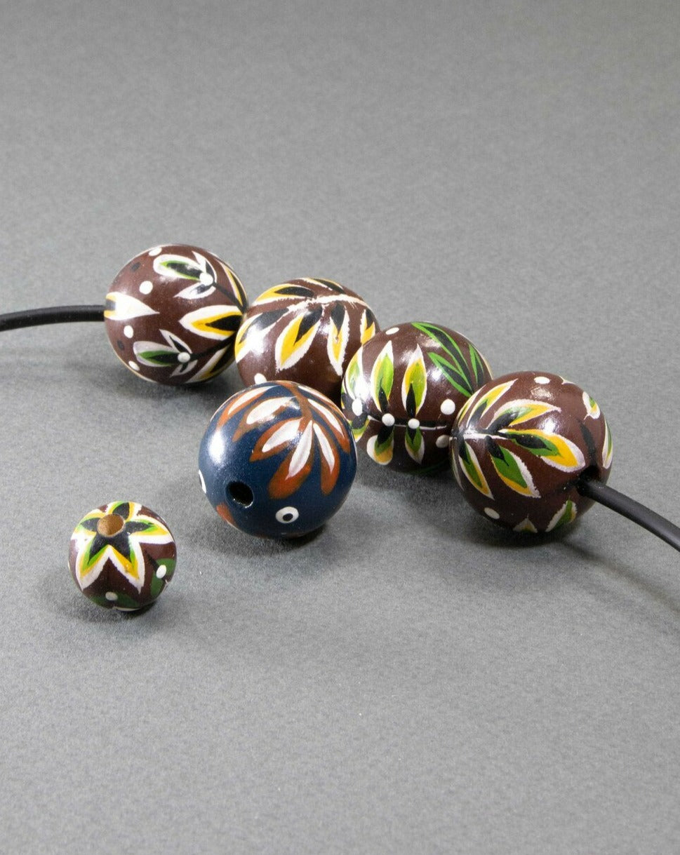 Brown Ethnic Wooden Beads Set