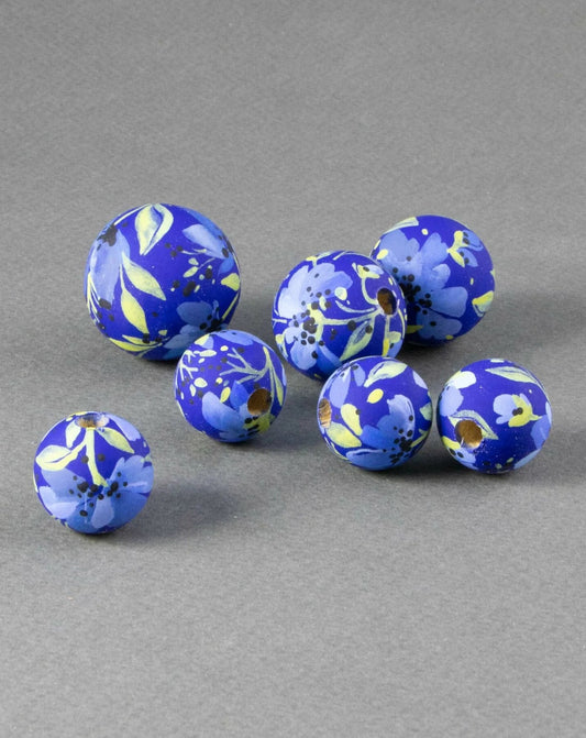 Brunnera Flowers Wooden Bead