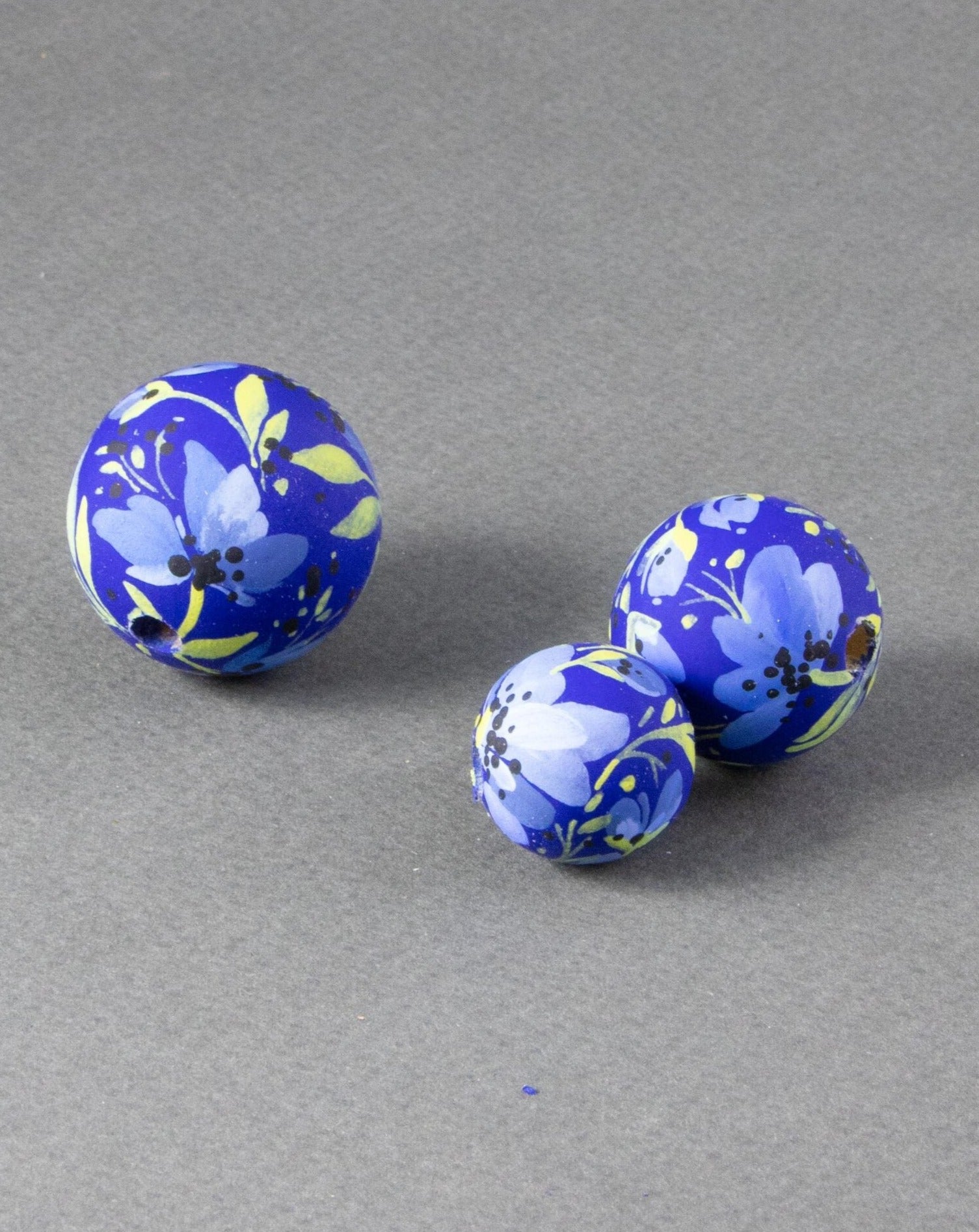 Brunnera Flowers Wooden Bead