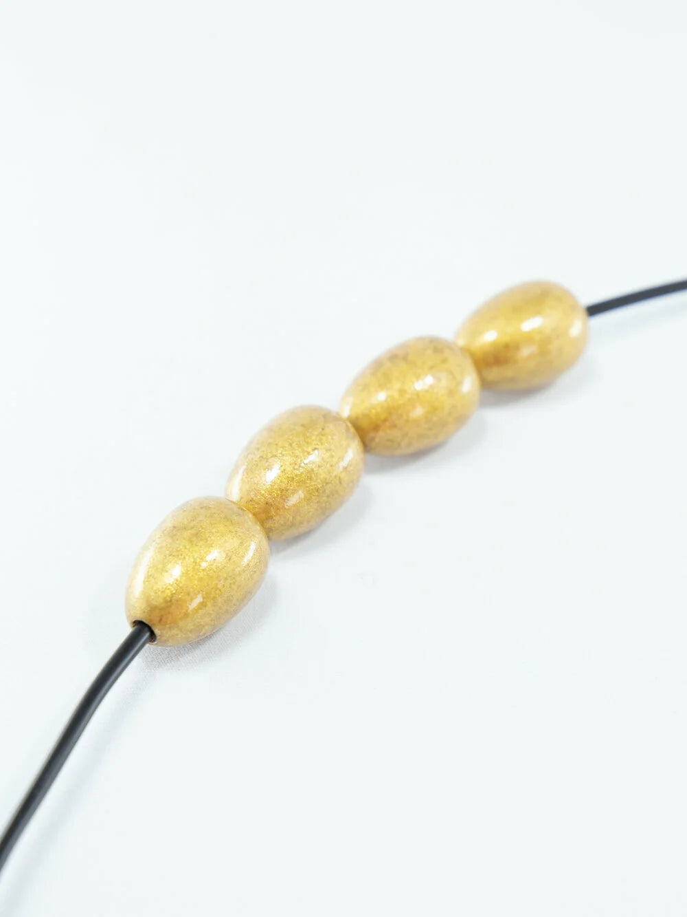 Brushed Antique Gold Wooden Beads in Drop Shape