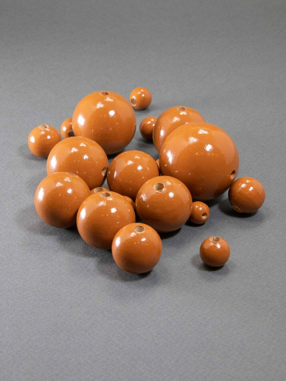Burnt Orange Wooden Bead