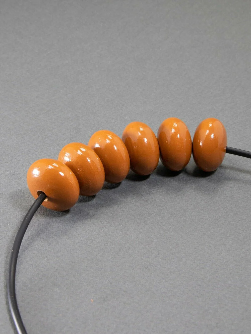 Burnt Orange Wooden Bead in Pumpkin Shape