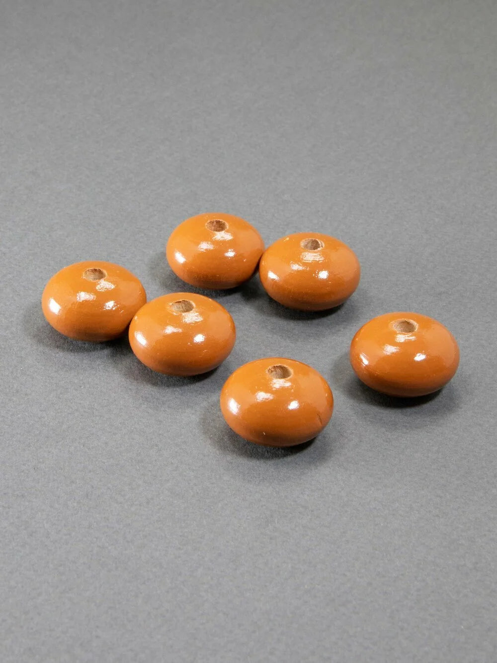 Burnt Orange Wooden Bead in Pumpkin Shape