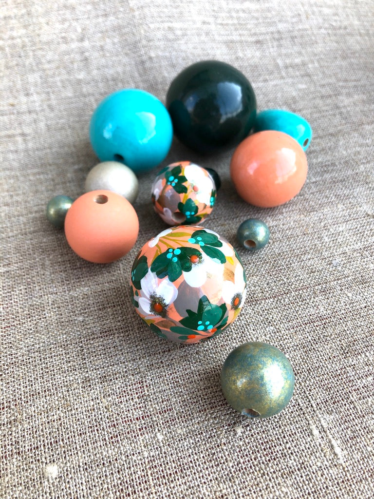 Spring Bouquet Wooden Beads Set