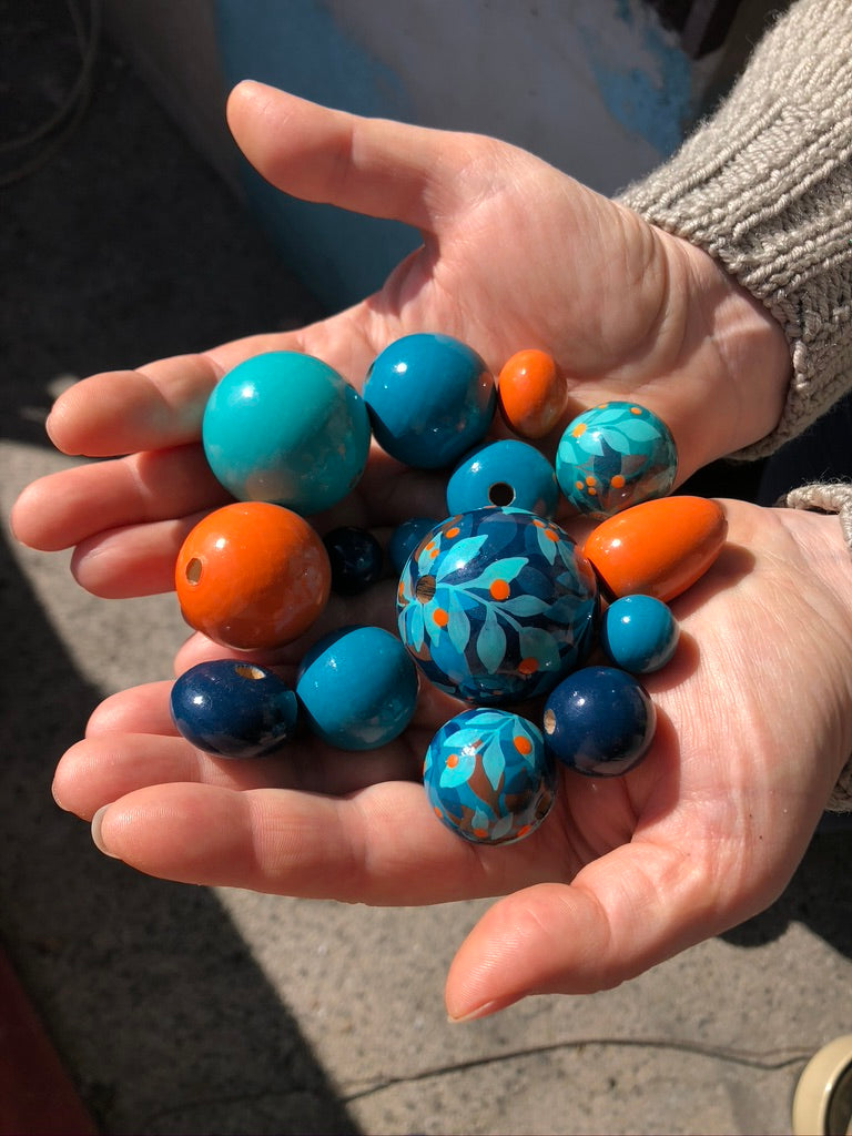 Turquoise Jungle Wooden Beads Set 2