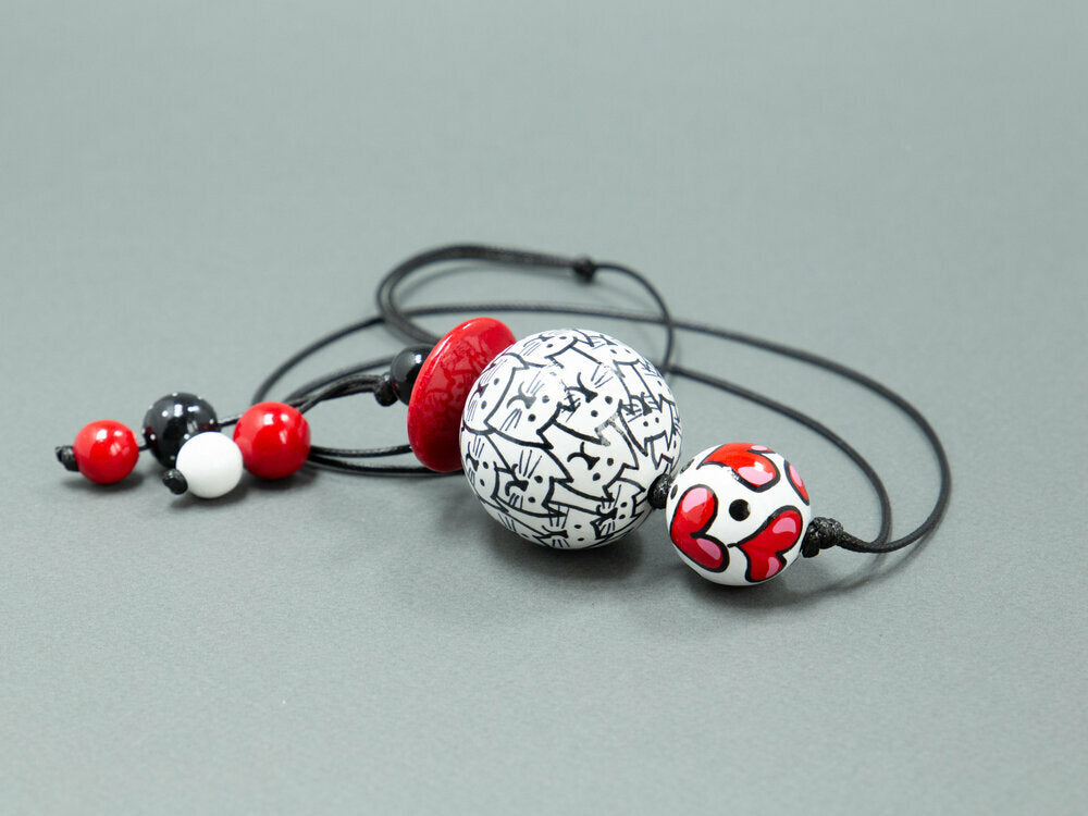 Cats Beaded Pendant
