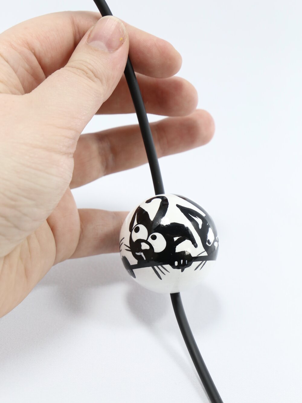 Cats on a Fence Wooden Bead