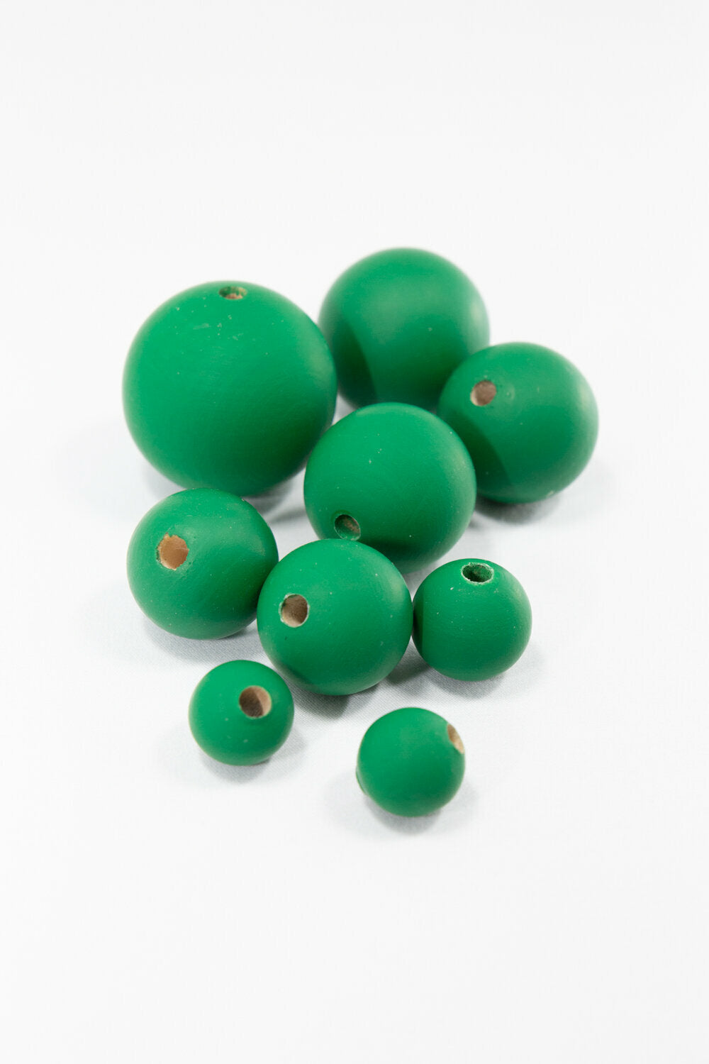 Dark Emerald Matte Wooden Bead
