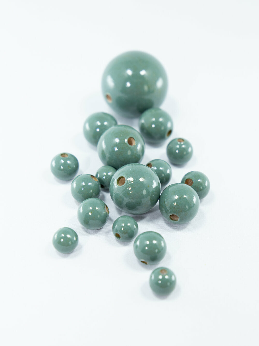 Dark Mint Wooden Bead