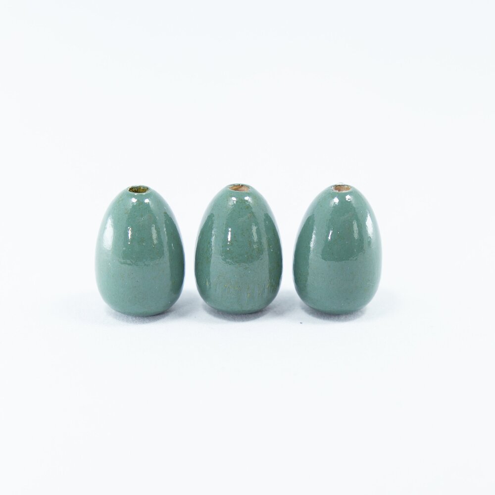 Dark Mint Wooden Beads in Drop Shape