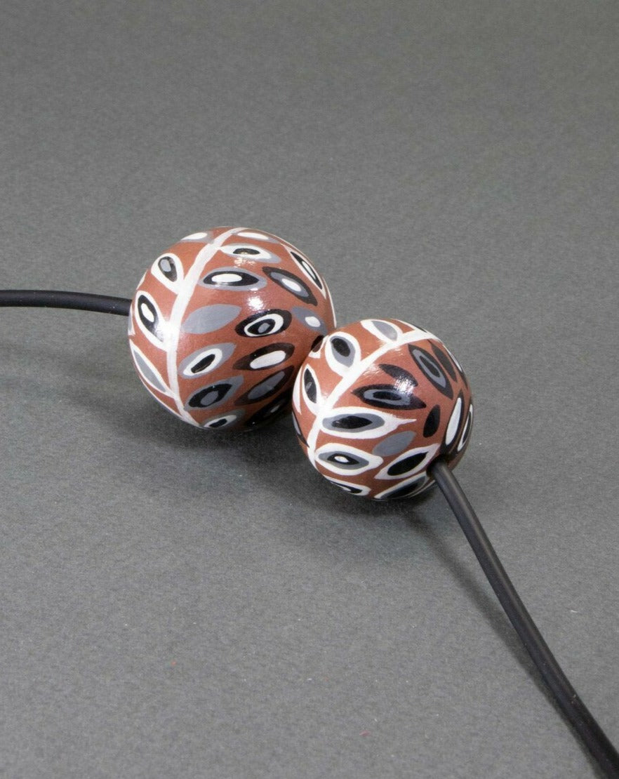 Dark Powder Pink Ethnic Wooden Beads Set