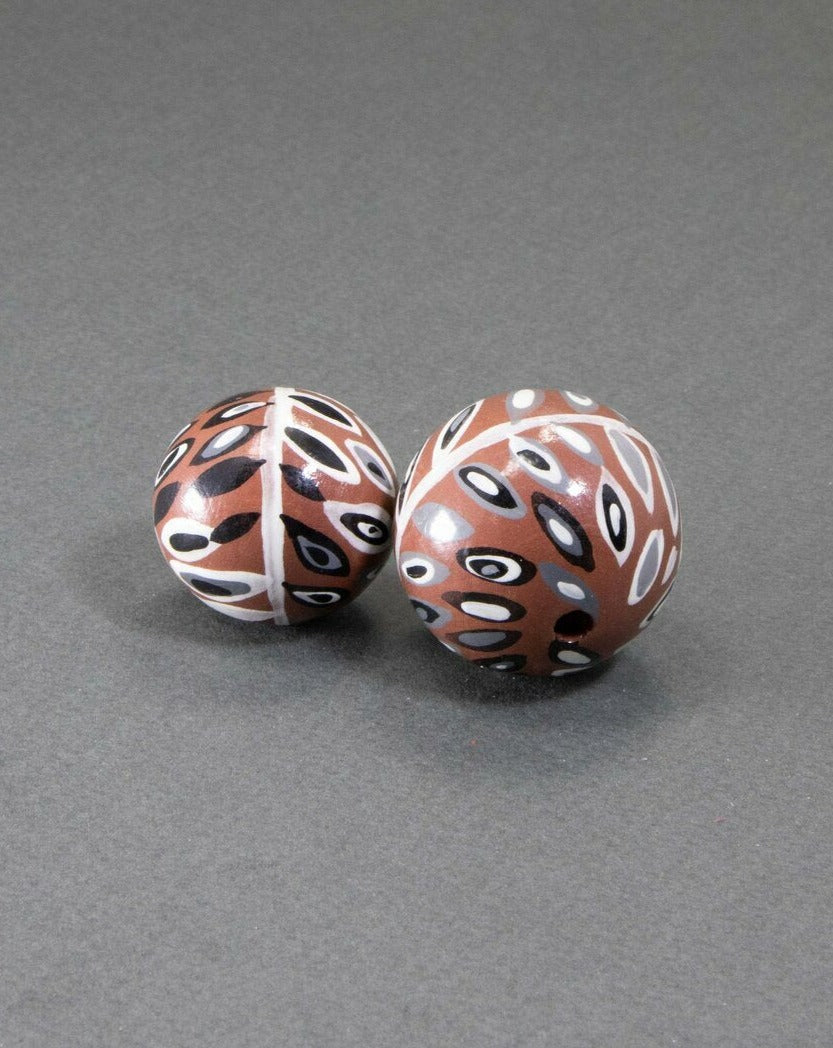 Dark Powder Pink Ethnic Wooden Beads Set