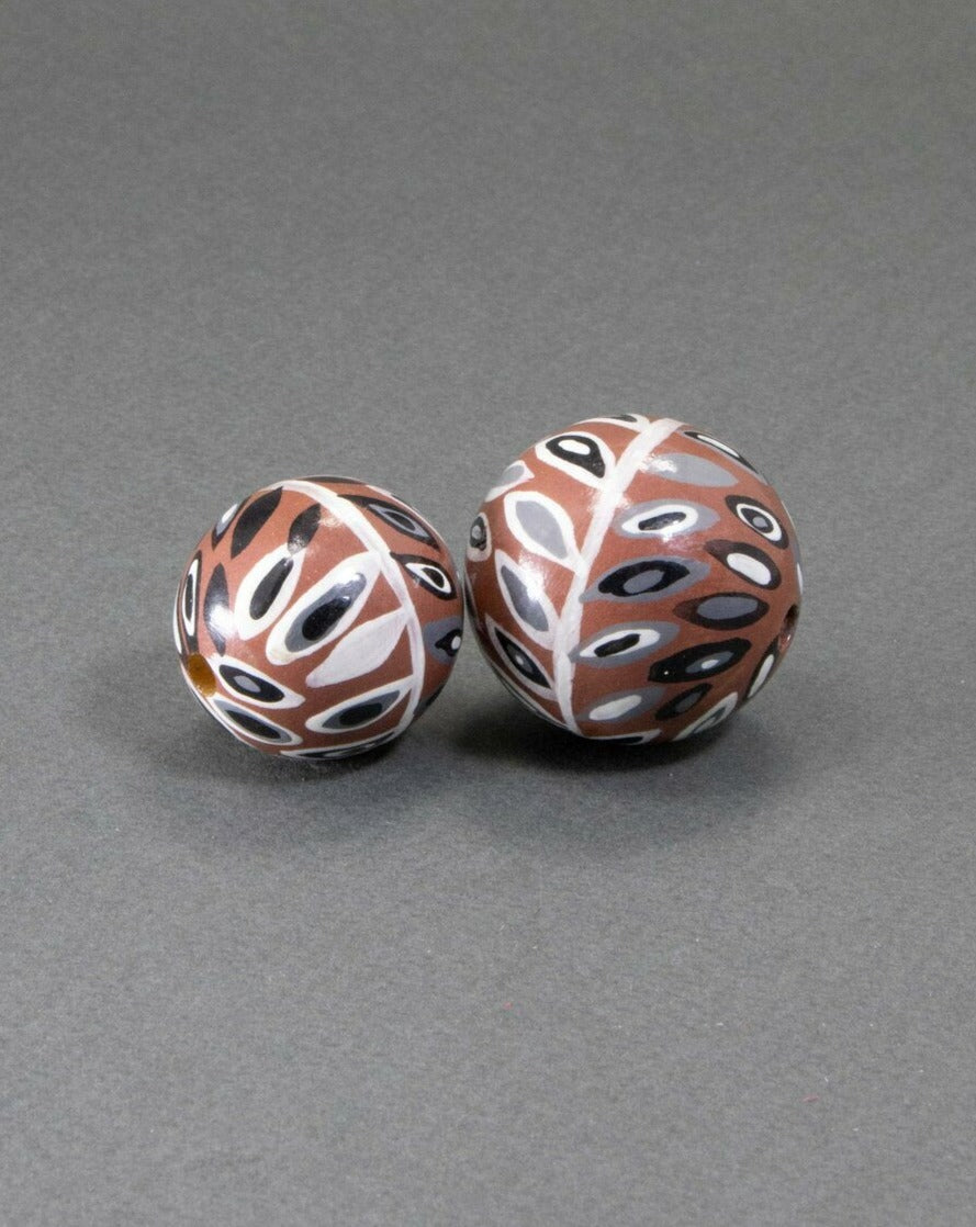 Dark Powder Pink Ethnic Wooden Beads Set