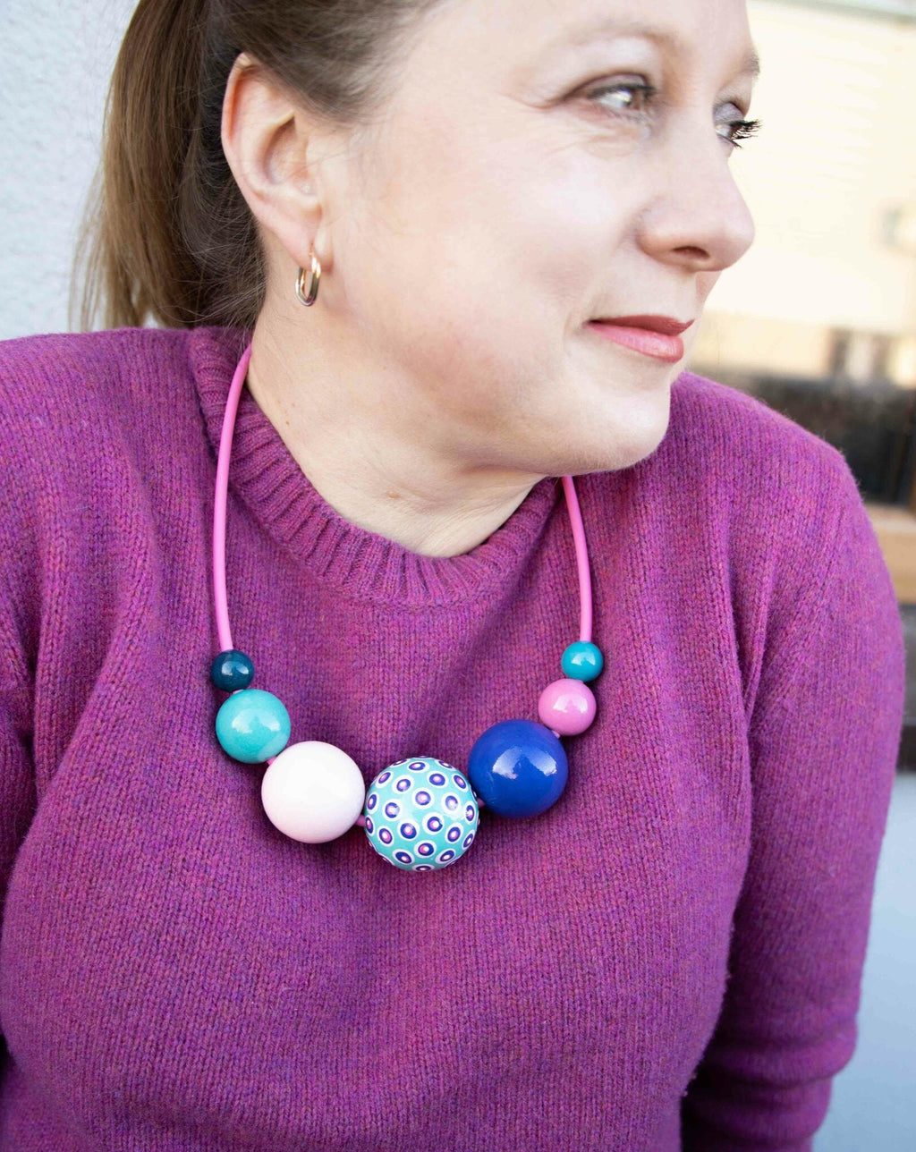 Dots Game Wooden Bead Necklace 2