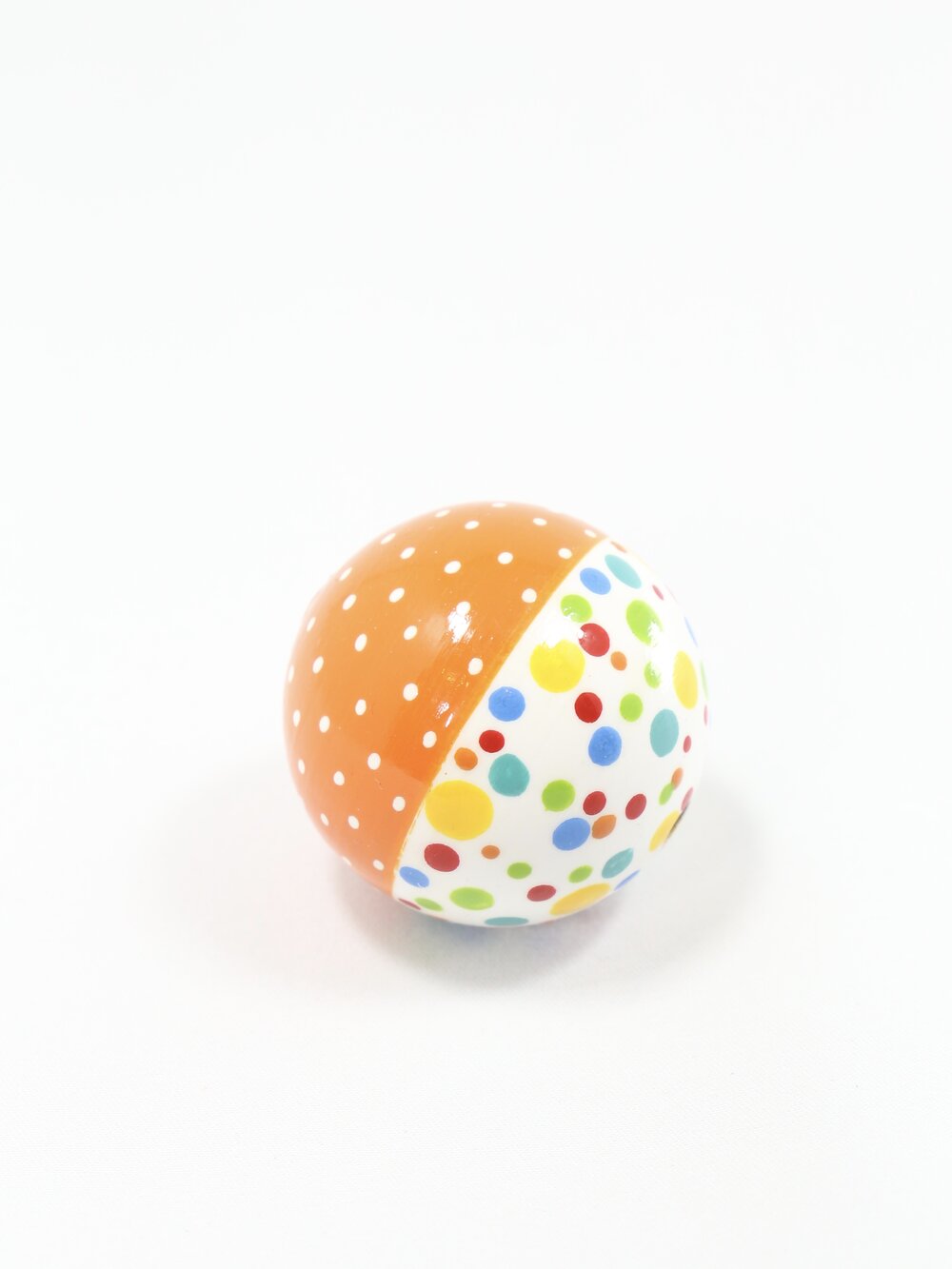 Funny Rainbow & Orange Wooden Bead