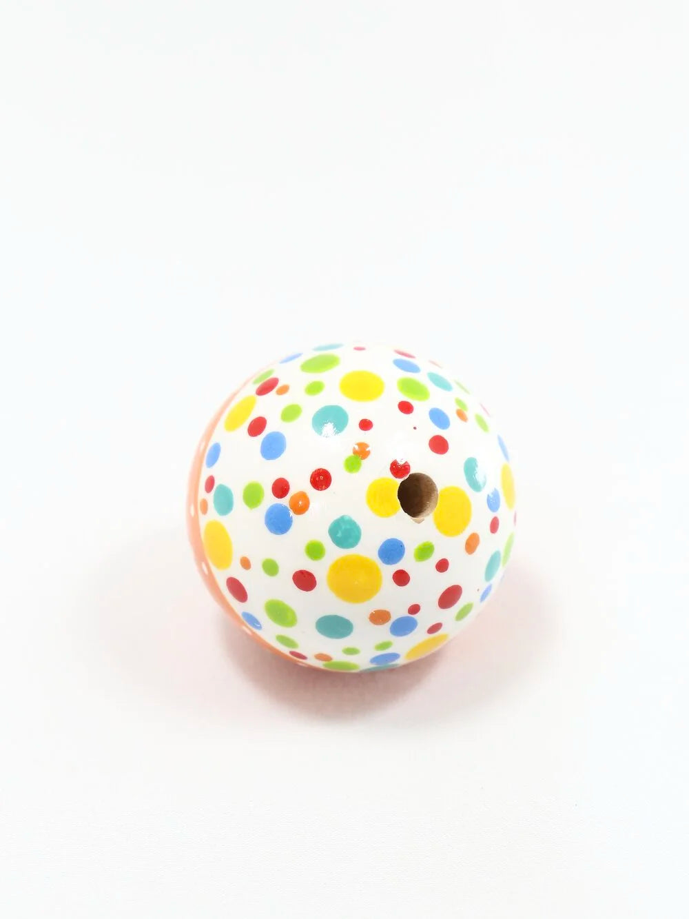 Funny Rainbow & Orange Wooden Bead