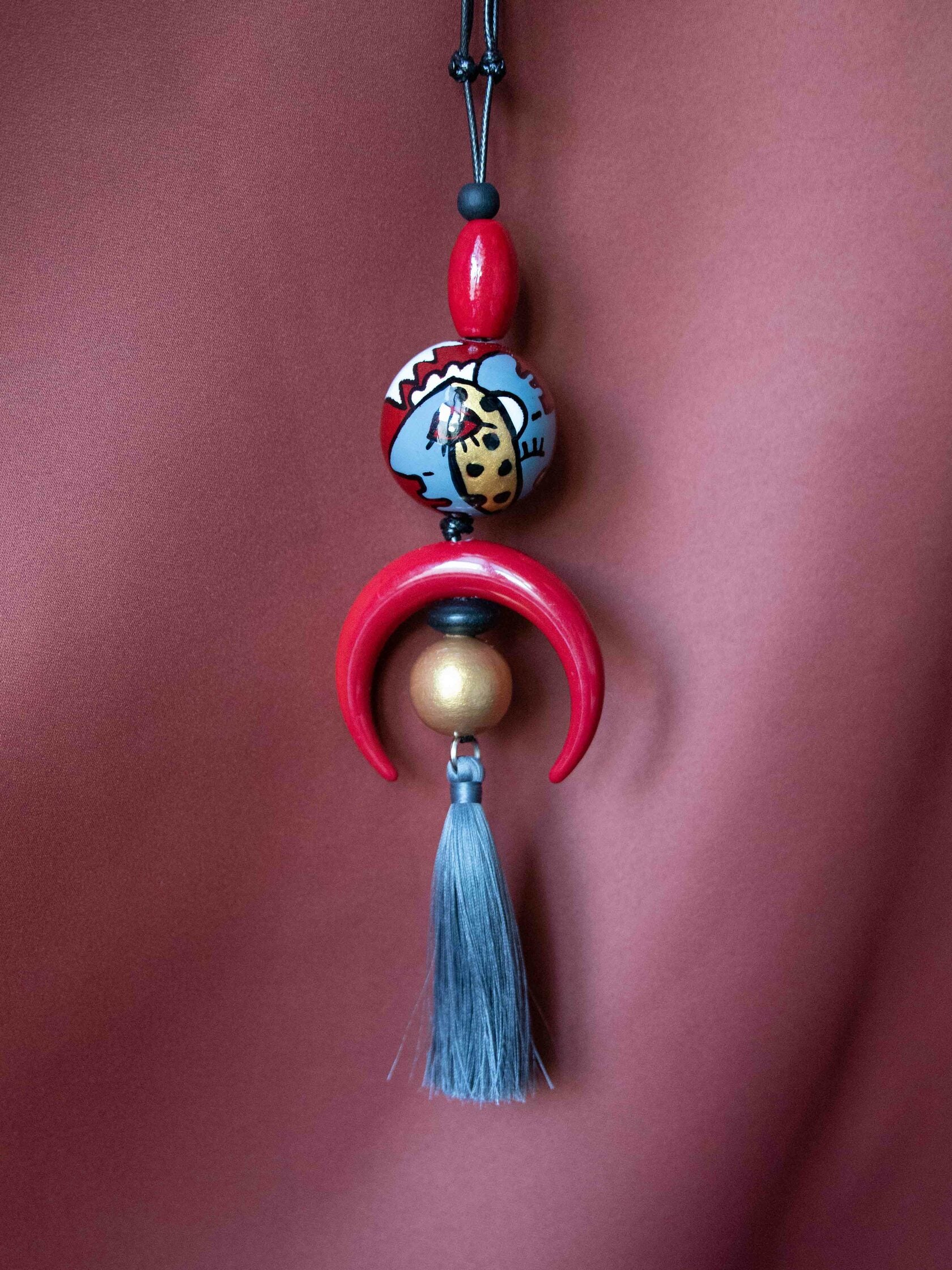 Fantastic Masks Beaded Pendant 2