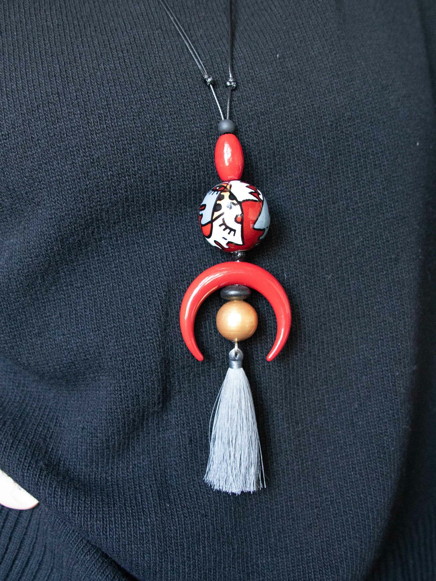 Fantastic Masks Beaded Pendant 2