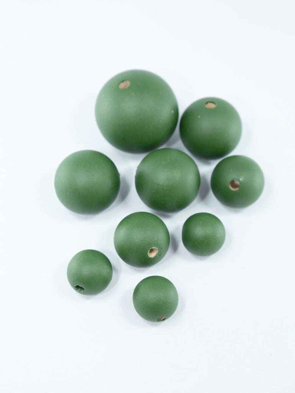 Forest Green Matte Wooden Bead