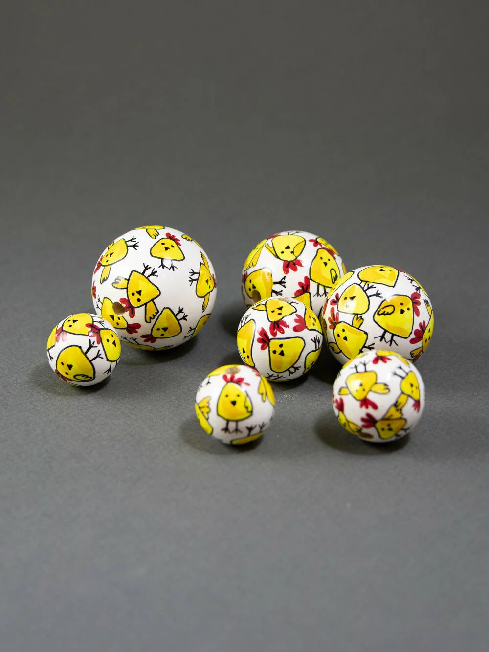 Funny Chicken Wooden Bead