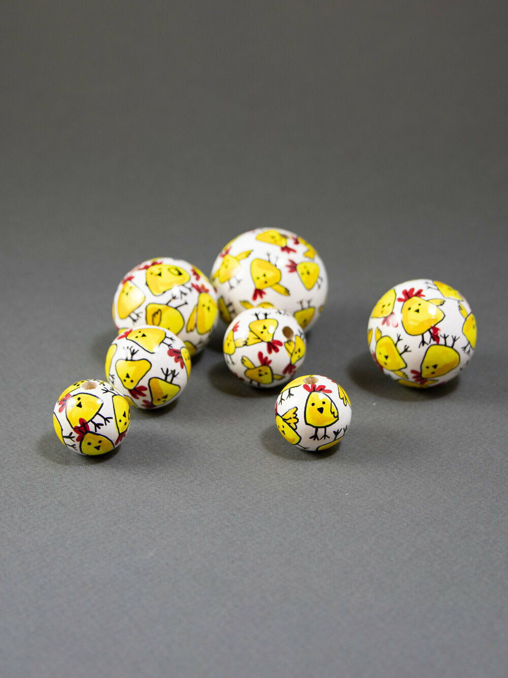 Funny Chicken Wooden Bead