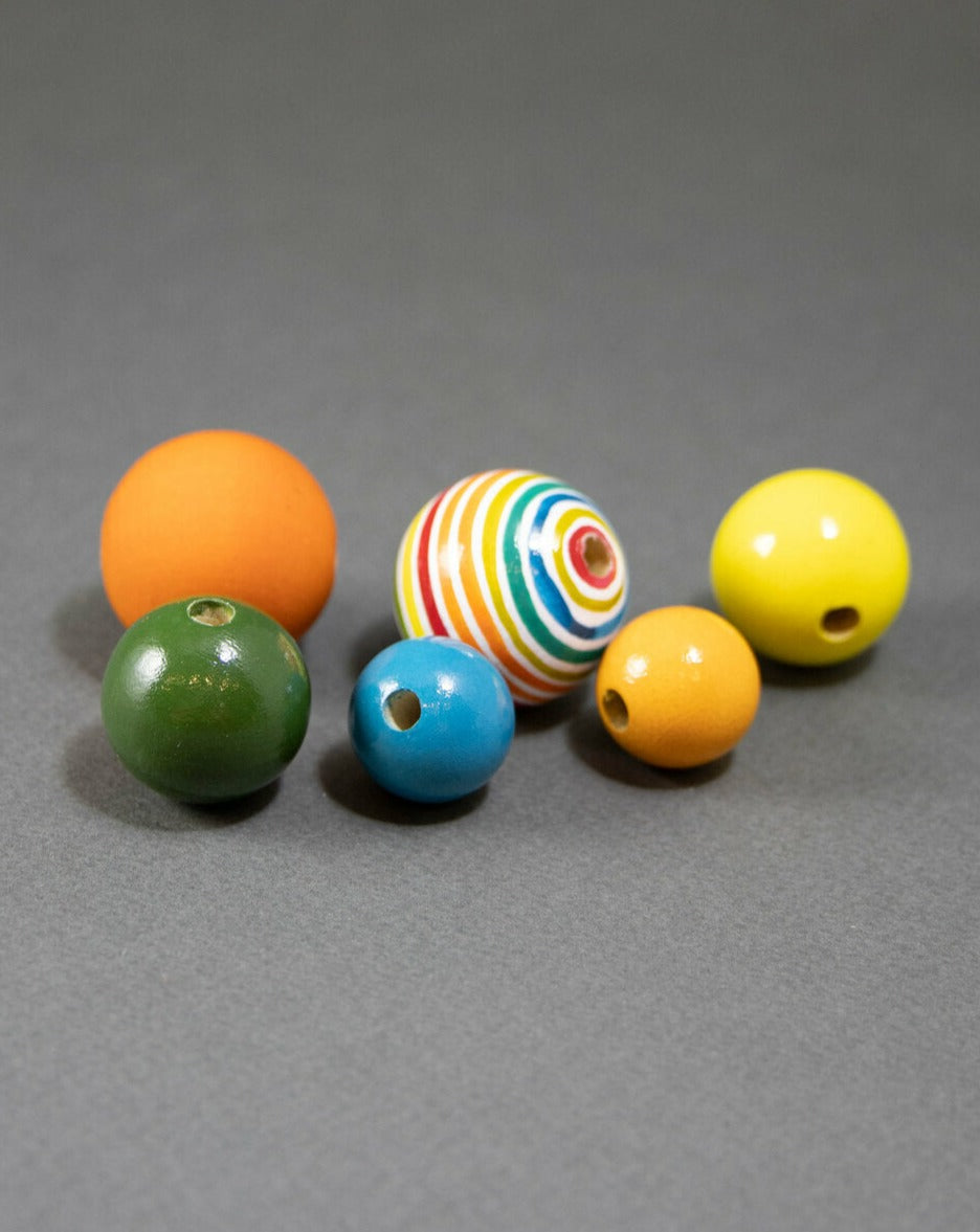 Funny Orange Wooden Beads Set 2