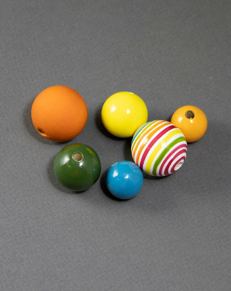 Funny Orange Wooden Beads Set 2