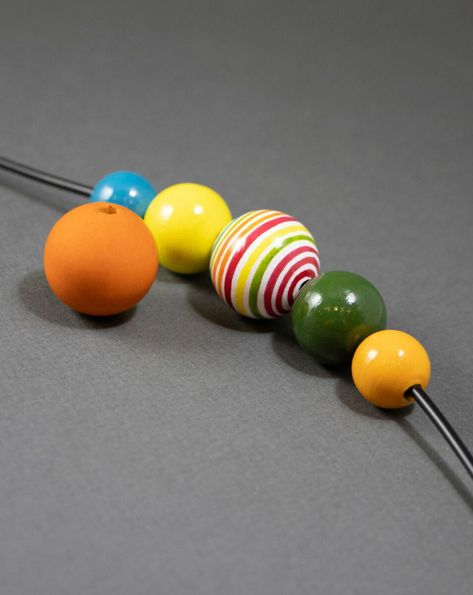 Funny Orange Wooden Beads Set 2