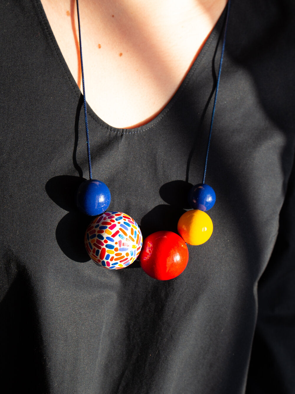 Funny Wooden Bead Necklace