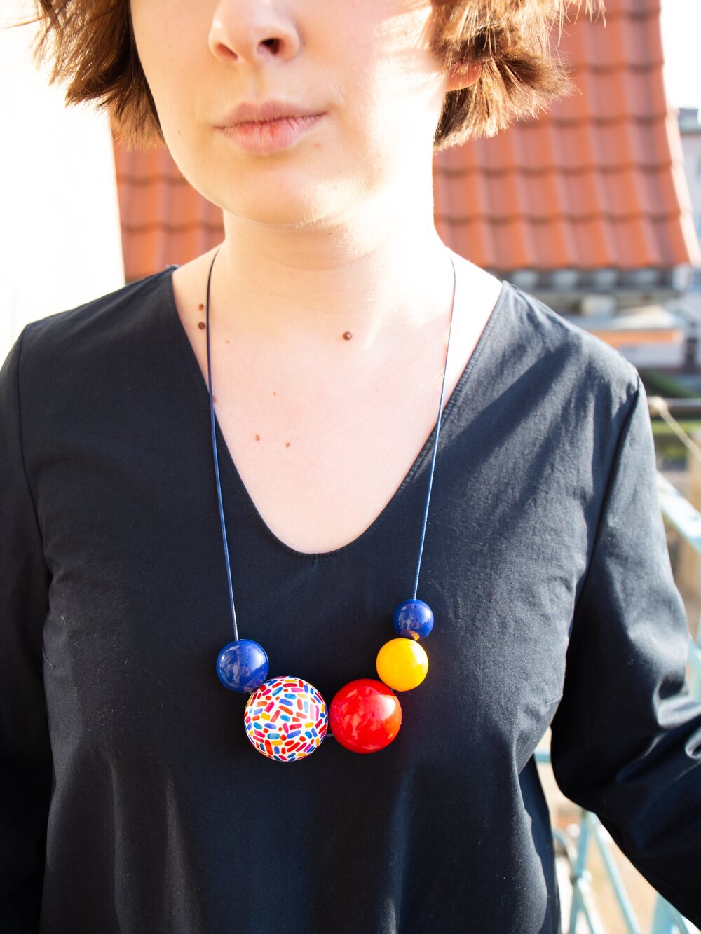 Funny Wooden Bead Necklace