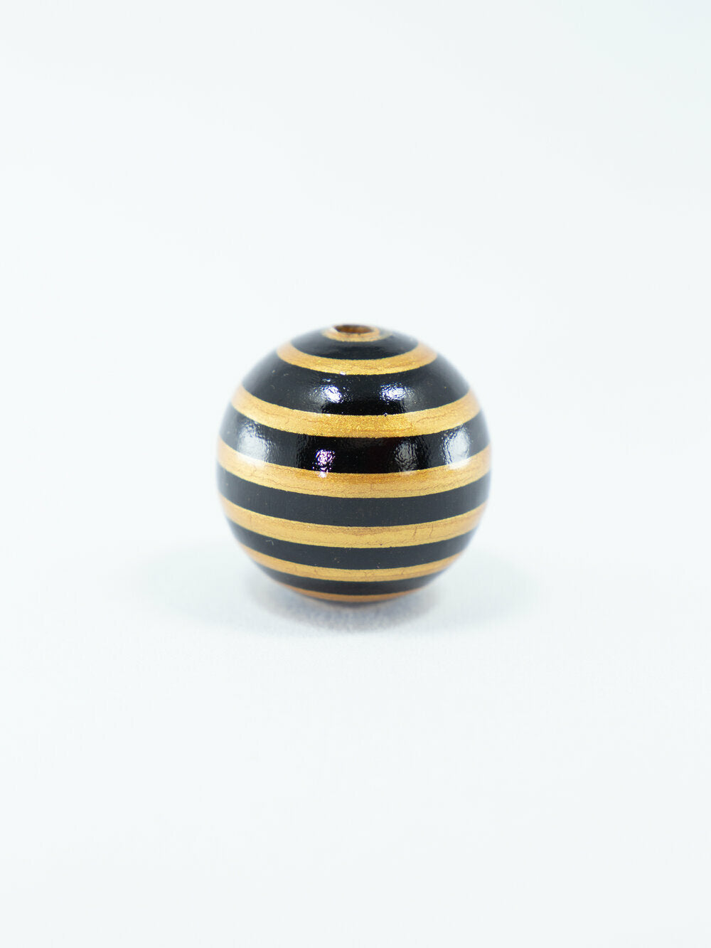 Golden and Black Striped Wooden Bead