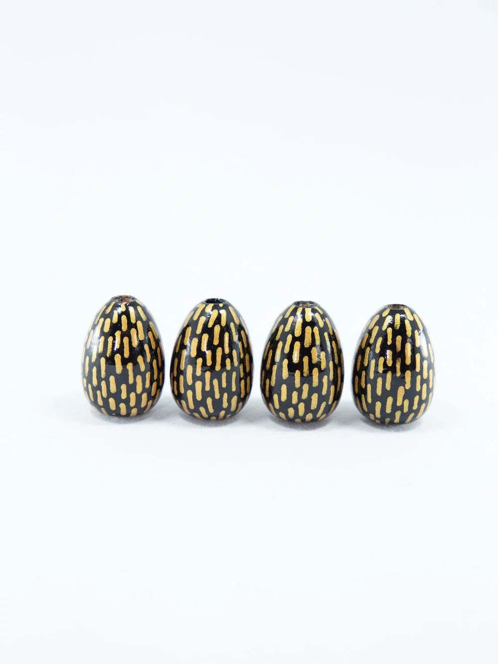 Golden Rain Wooden Beads in Drop Shape