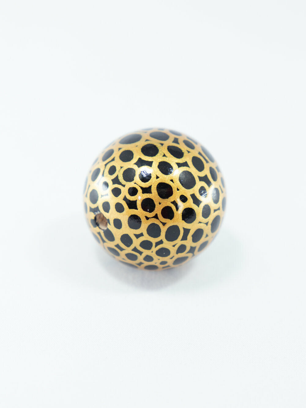 Golden Round Wooden Bead