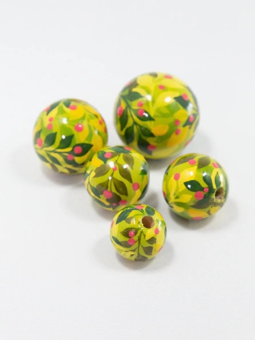 Green Jungle Wooden Bead