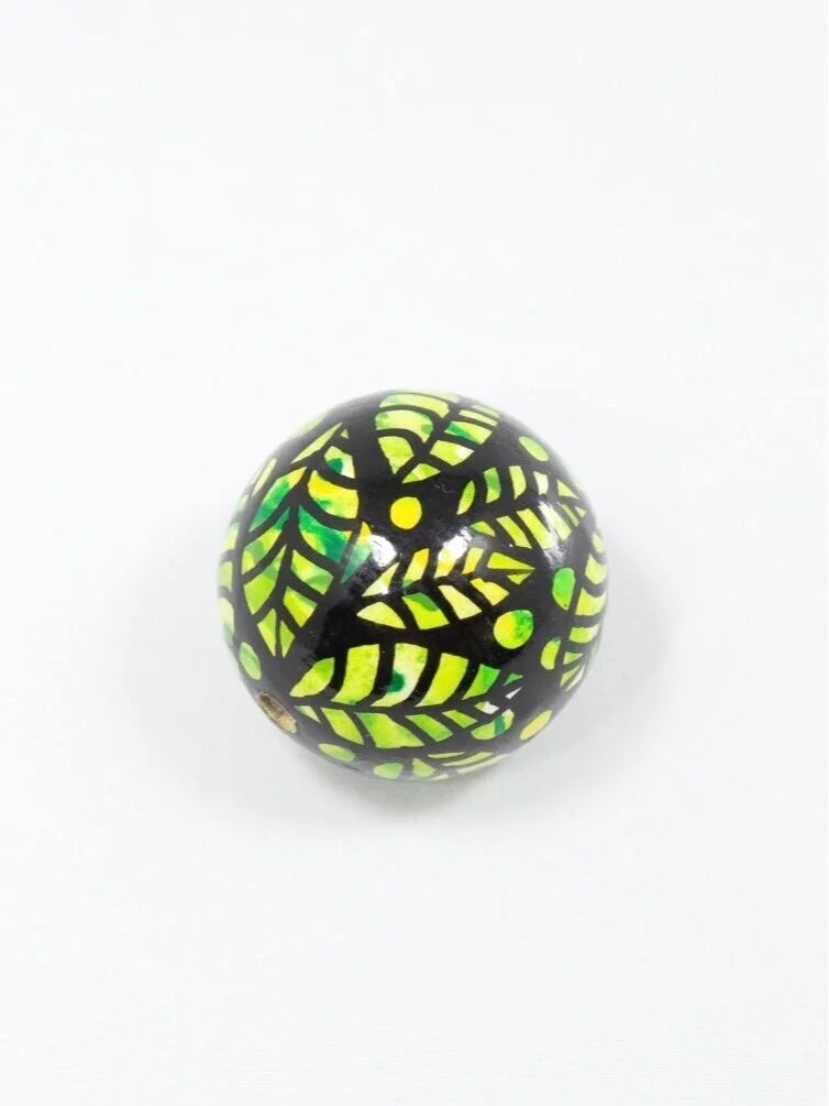 Green Leaf Wooden Bead