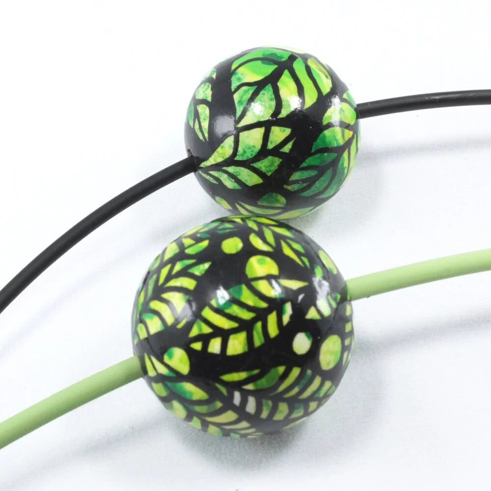 Green Leaf Wooden Bead