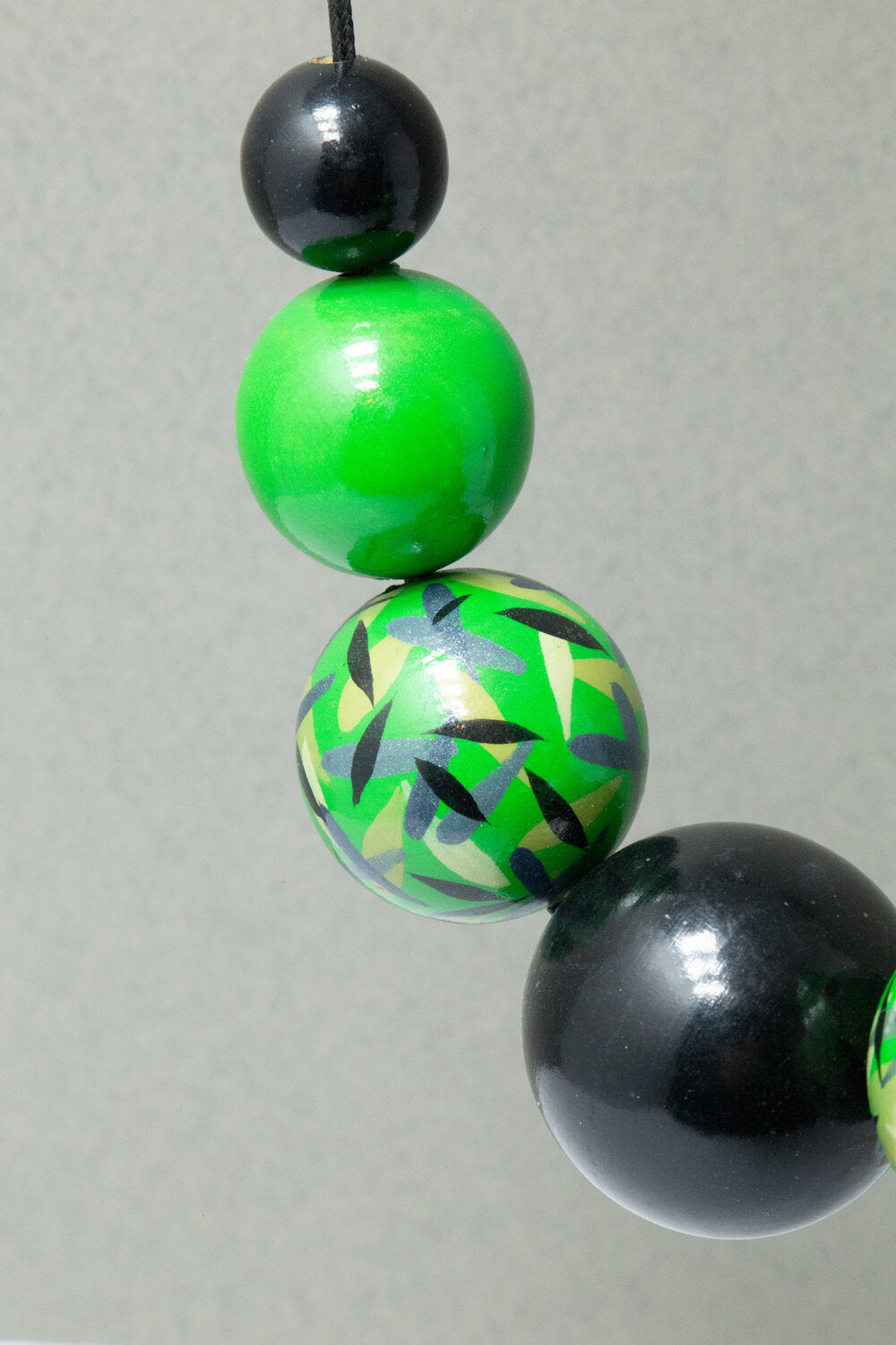 Green Power Wooden Bead Necklace