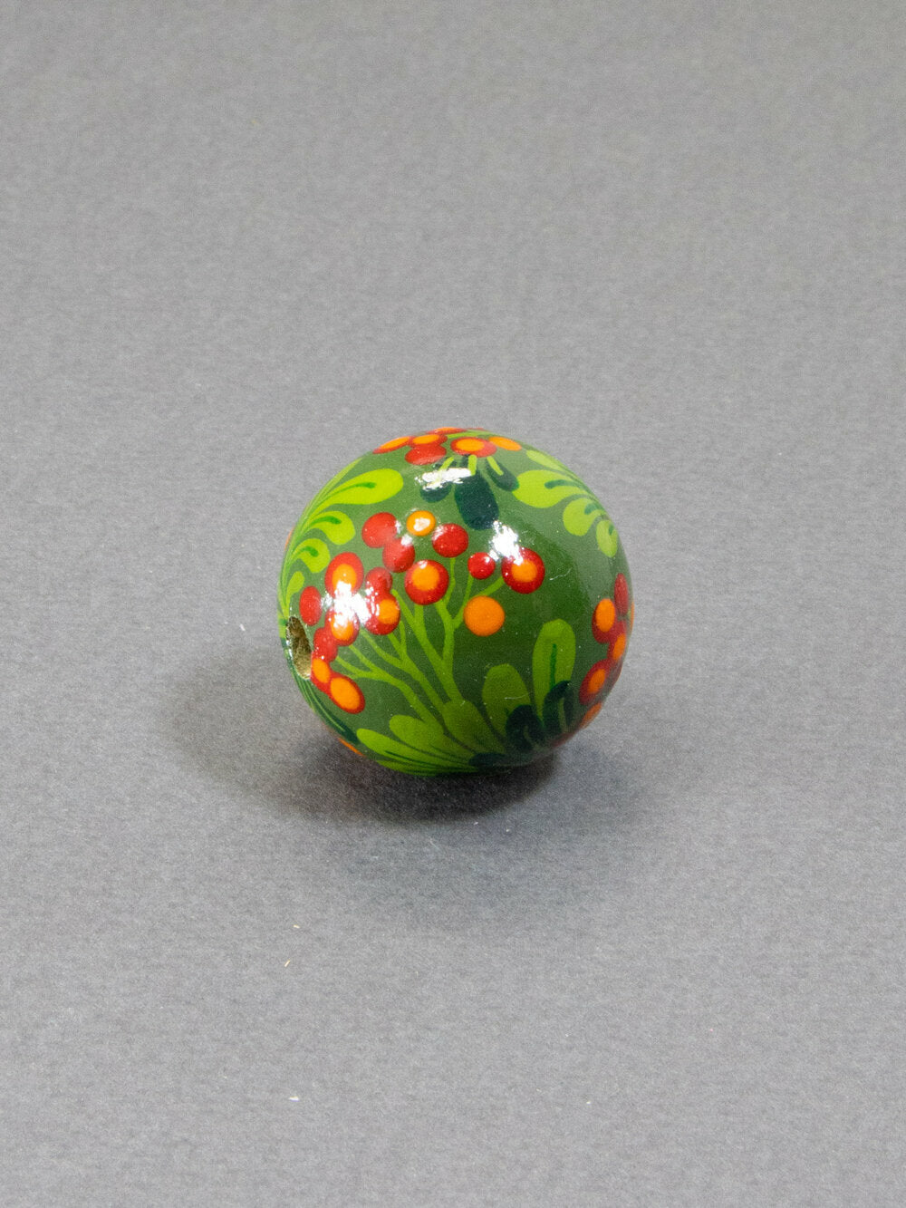 Green Viburnum Wooden Bead