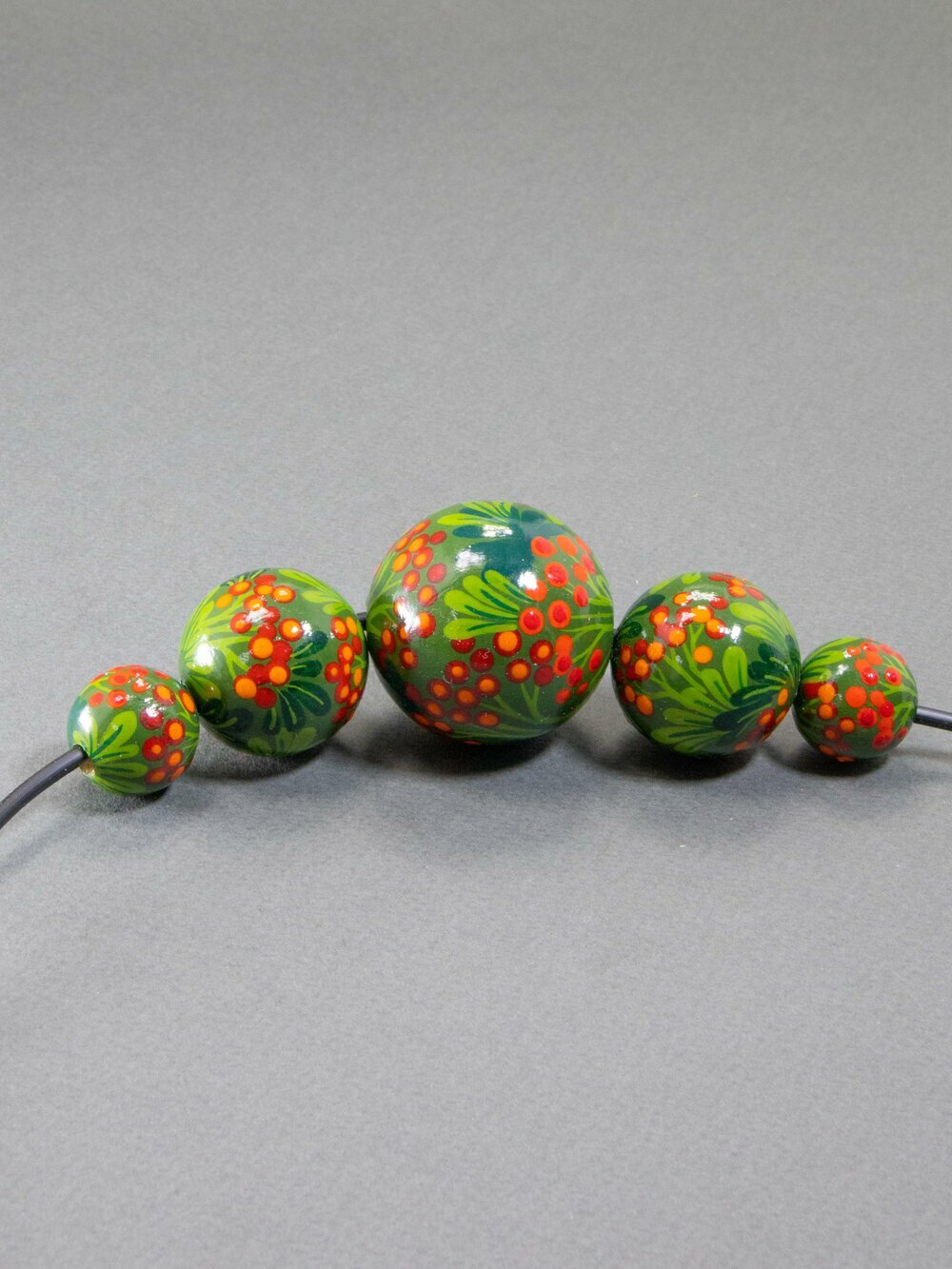 Green Viburnum Wooden Bead