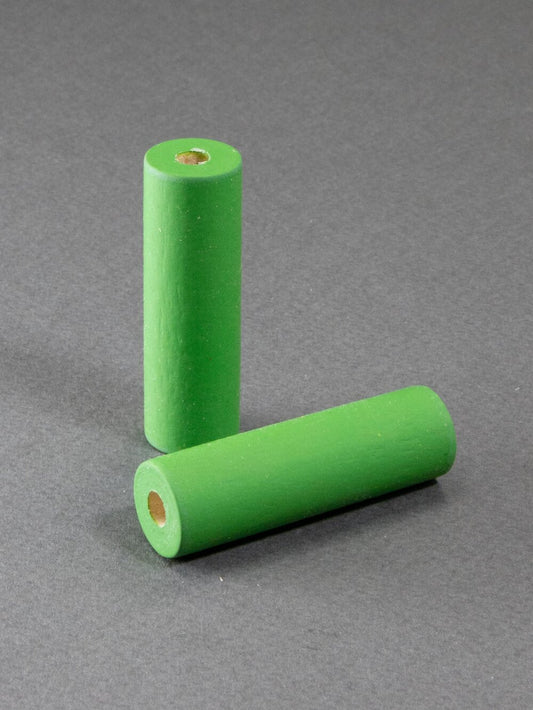 Green Cylinder Wooden Bead